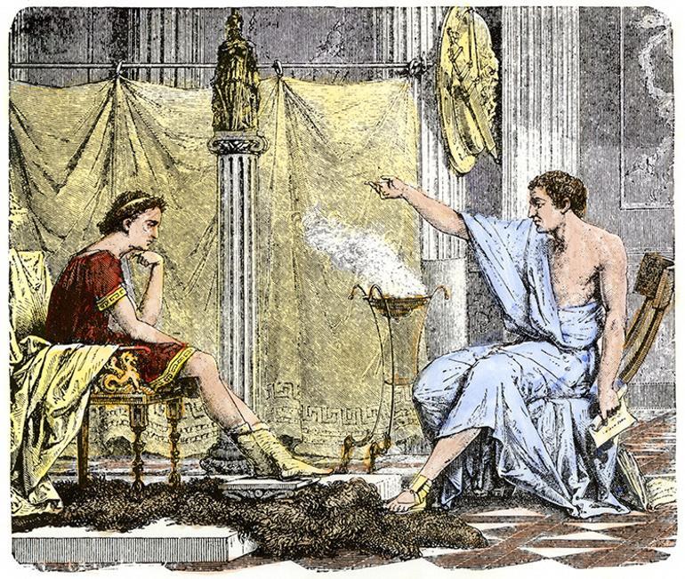 Aristoteles ve öğrencisi İskender