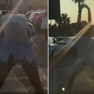 genc kadin araclara aldiris etmeden yol ortasinda dans etti Xqd5yFKr