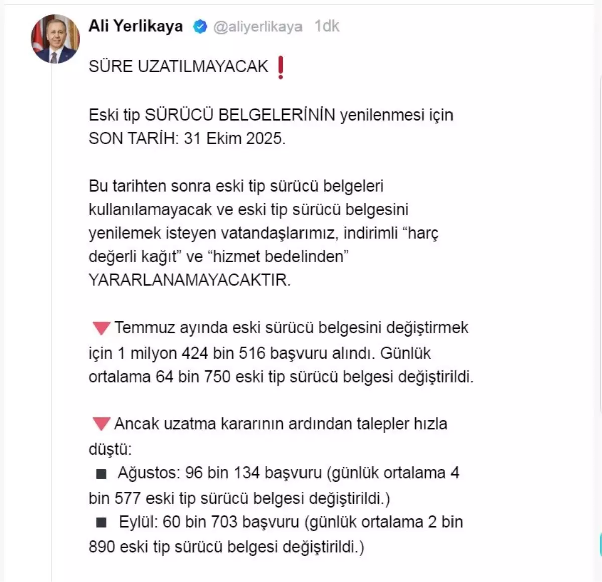 eski surucu belgeleri icin son tarih 2025 3zyFUmHa